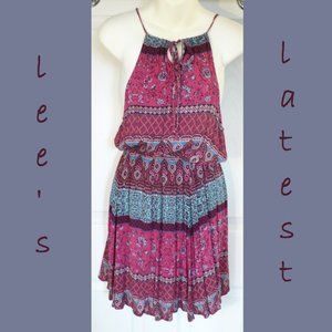Boho Festival Sun Dress Halter Style Small